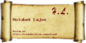 Holubek Lajos névjegykártya